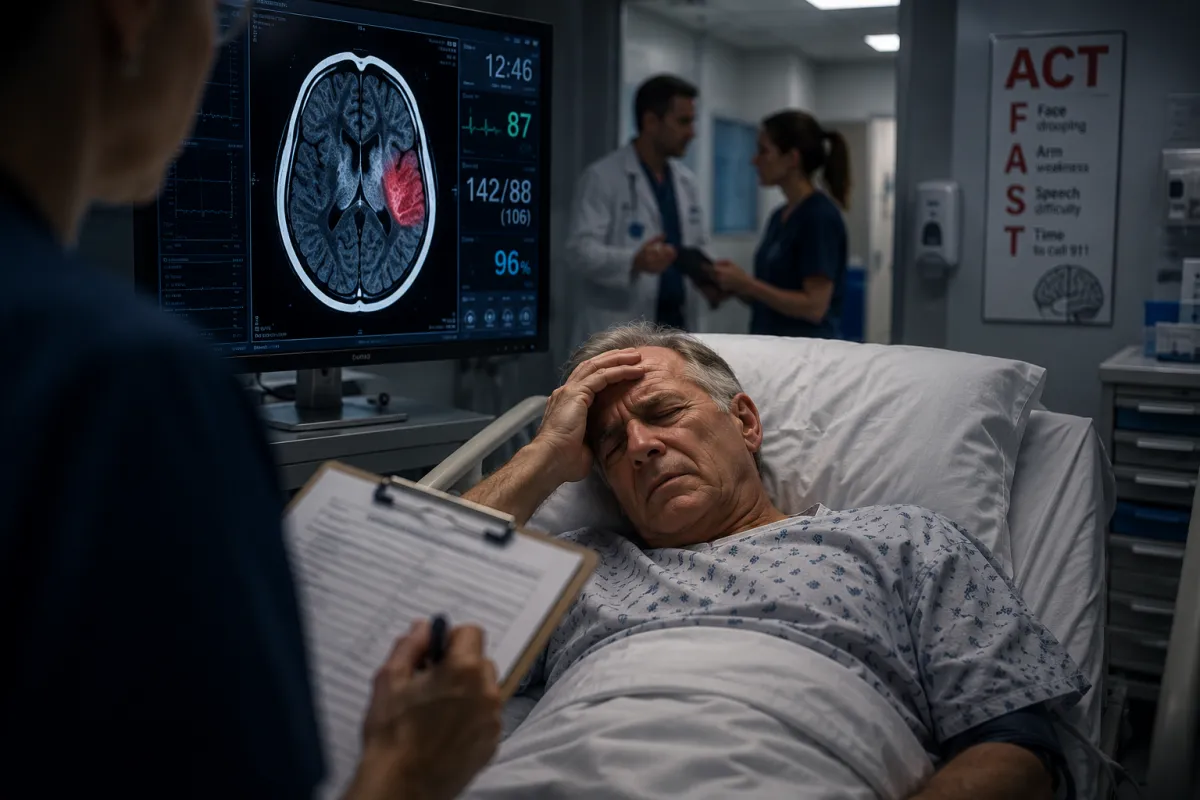 Patient being evaluated for possible stroke